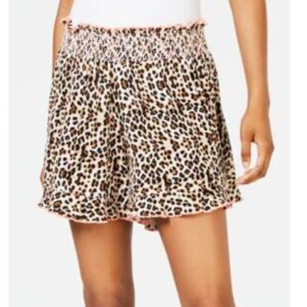 Miken Leopard Print Coverup Shorts